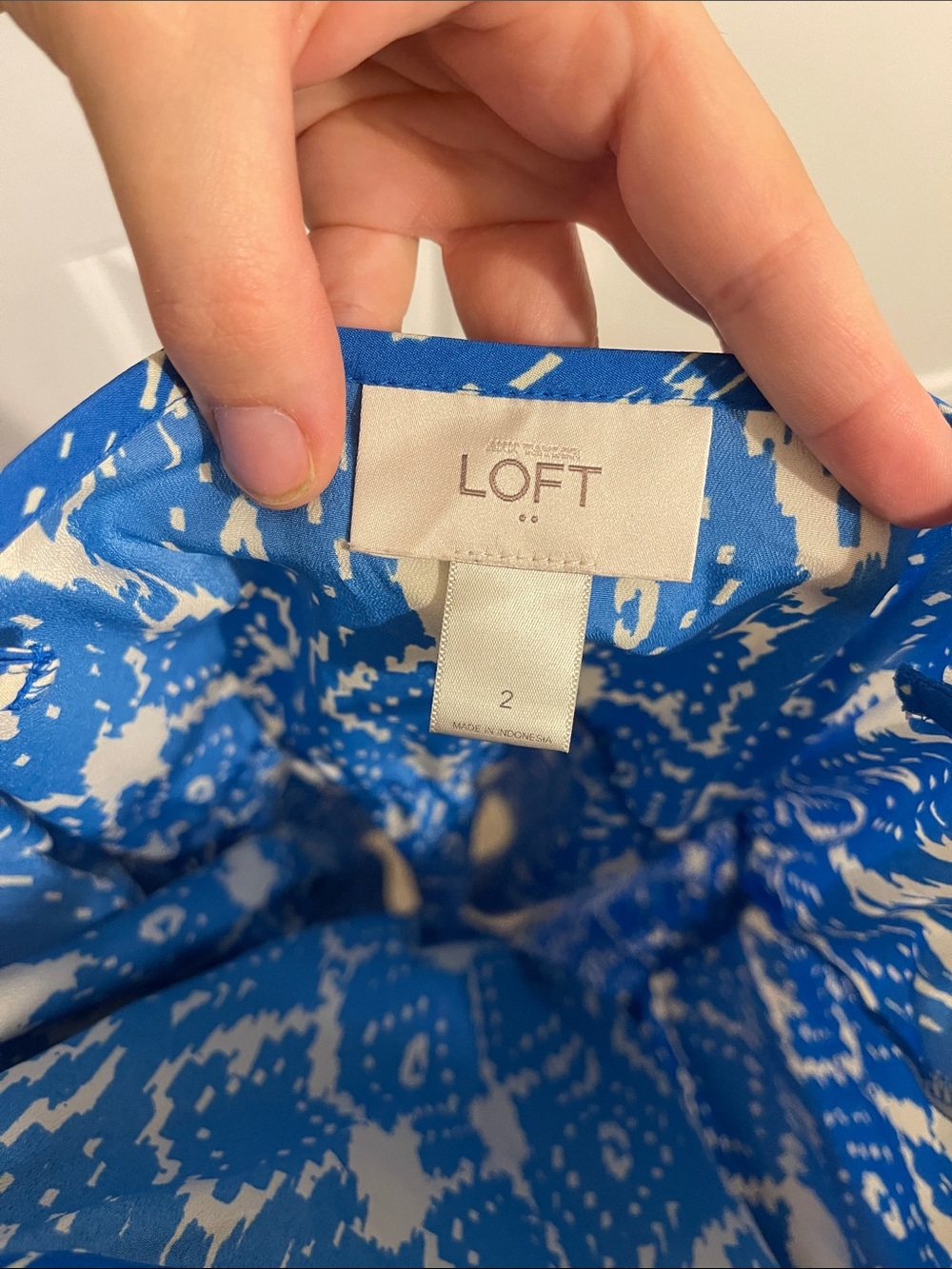 Loft Blue Patterned High-Low Dress - Picture 2 of 2